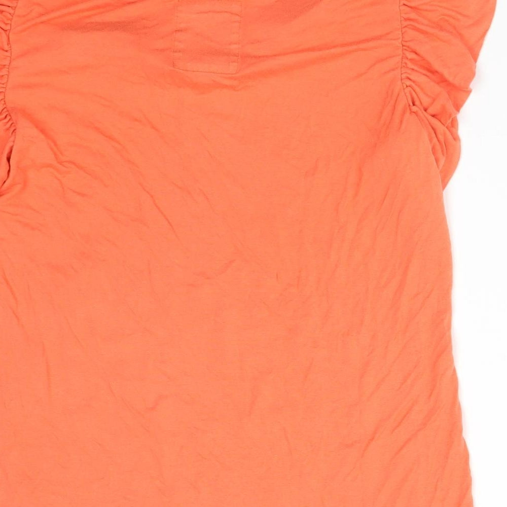 Debenhams Womens Orange Basic T-Shirt Size 16 Boat Neck