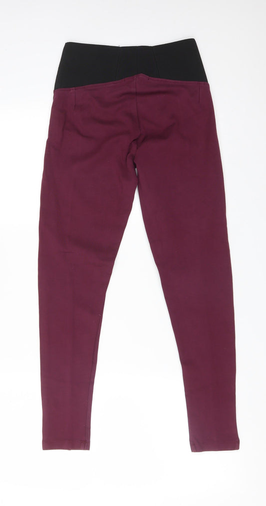 M&S Womens Purple Viscose Leggings Size 8 L27 in