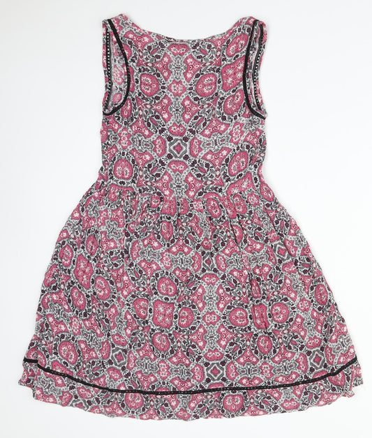 New Look Womens Multicoloured Floral Viscose A-Line Size 6 V-Neck