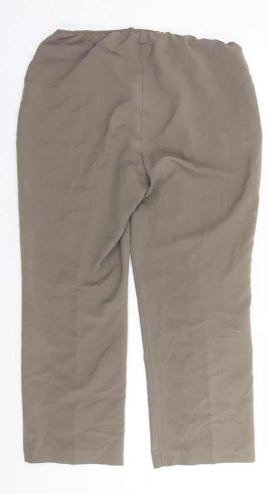 Bonmarché Womens Beige Polyester Trousers Size 12 L26 in Regular