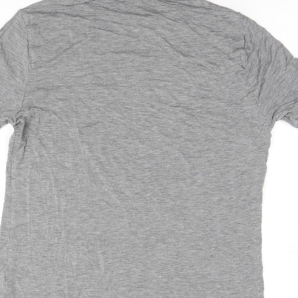 Marks and Spencer Womens Grey Viscose Basic T-Shirt Size 14 Roll Neck