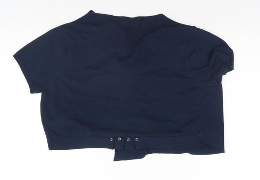 Per Una Womens Blue Round Neck Viscose Cardigan Jumper Size 14