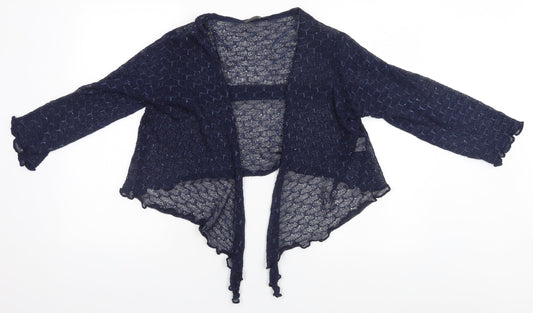 Preworn Womens Blue Round Neck Polyester Cardigan Jumper Size XL