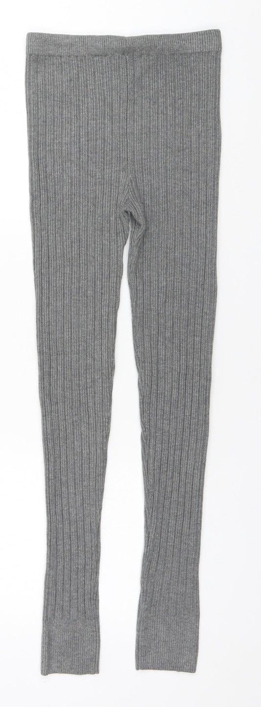 ASOS Womens Grey Acrylic Trousers Size 10 L26 in Regular