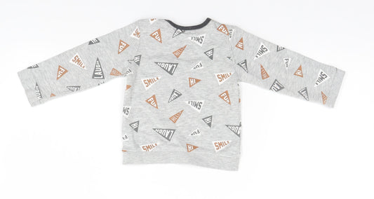 TU Baby Grey Cotton Pullover Jumper Size 9-12 Months