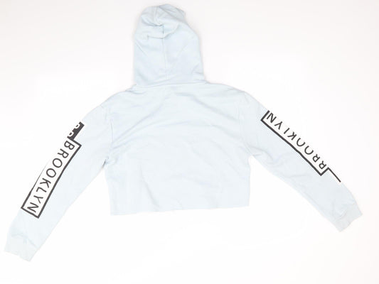 New Look 915 Generation Girls Blue Polyester Pullover Hoodie Size 12-13 Years - Pale Blue Brooklyn Cropped