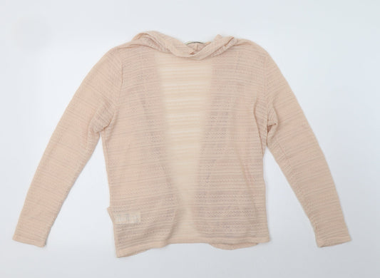 Oasis Womens Pink Collared Polyester Cardigan Jumper Size L