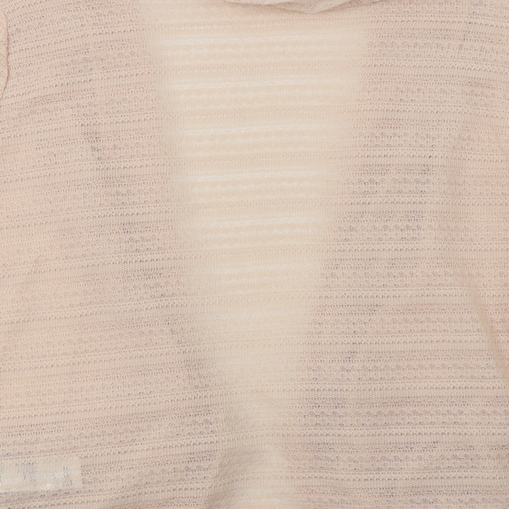 Oasis Womens Pink Collared Polyester Cardigan Jumper Size L