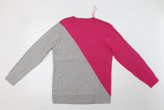 Studio Womens Grey Crew Neck Acrylic Pullover Jumper Size 14 - La Vie