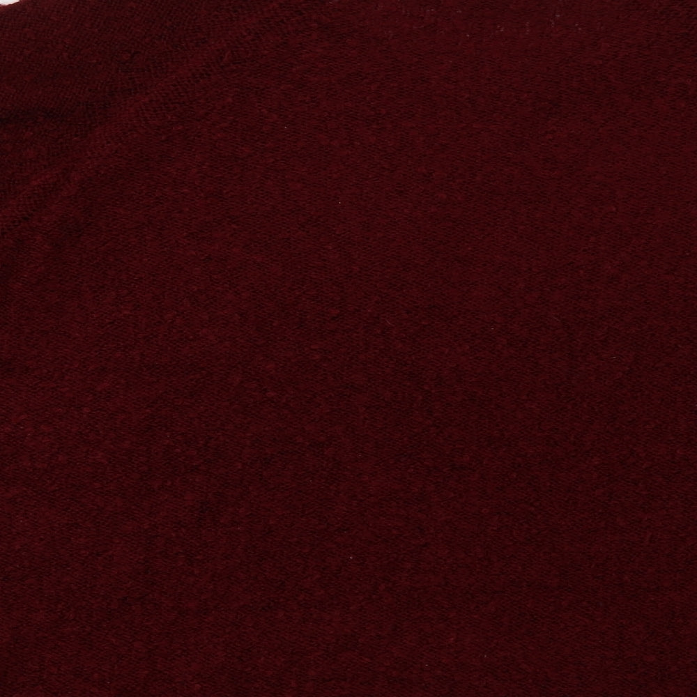 Studio Womens Red Crew Neck Acrylic Pullover Jumper Size 18