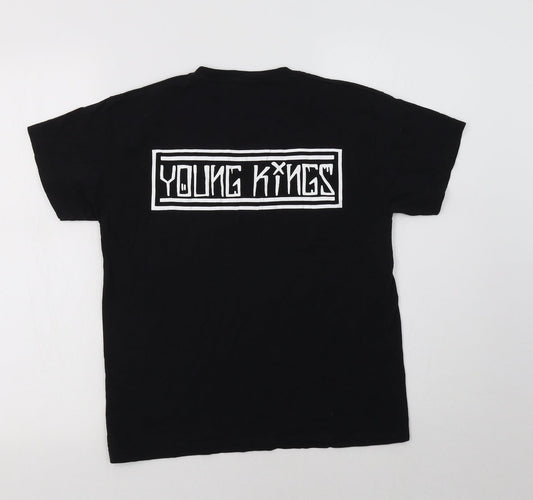 Fruit of the Loom Boys Black Cotton Basic T-Shirt Size 9-10 Years Crew Neck