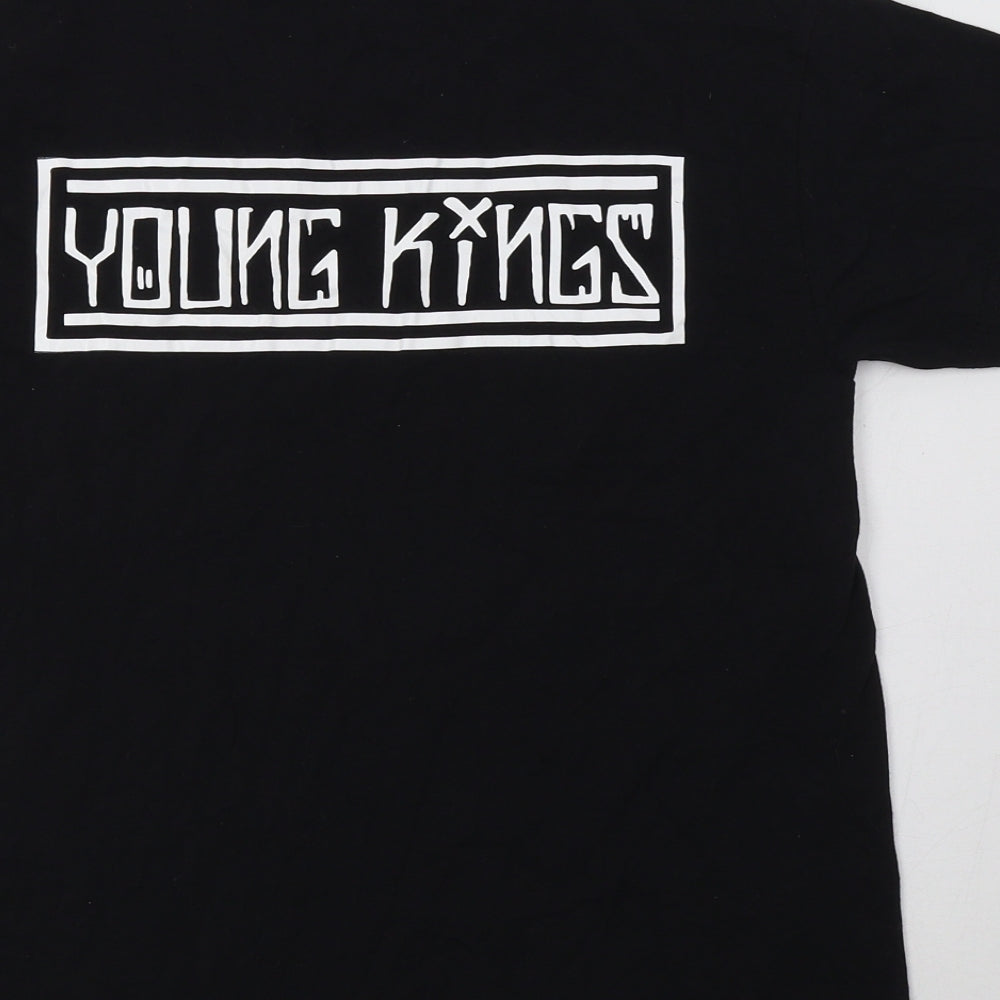 Fruit of the Loom Boys Black Cotton Basic T-Shirt Size 9-10 Years Crew Neck