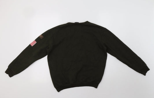 Goldigga Womens Green Cotton Pullover Sweatshirt Size 10