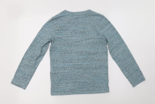 Nutmeg Girls Blue Cotton Basic T-Shirt Size 9-10 Years Crew Neck
