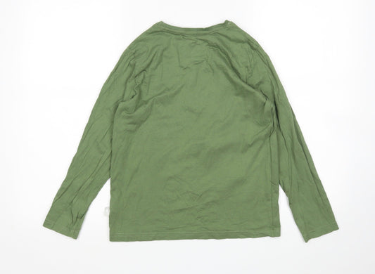Primark Girls Green Cotton Basic T-Shirt Size 9-10 Years Round Neck - Micky Mouse