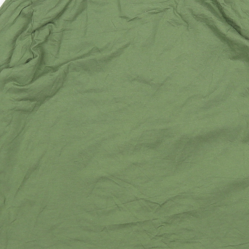 Primark Girls Green Cotton Basic T-Shirt Size 9-10 Years Round Neck - Micky Mouse