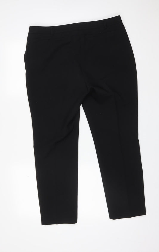Peacocks Womens Black Polyester Dress Pants Trousers Size 14 L27 in Regular