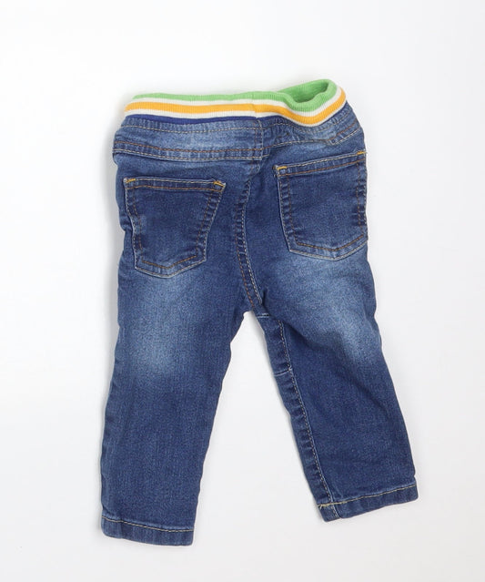 SO CUTE Boys Blue Cotton Jeans Size 6-9 Months - MONKEY H