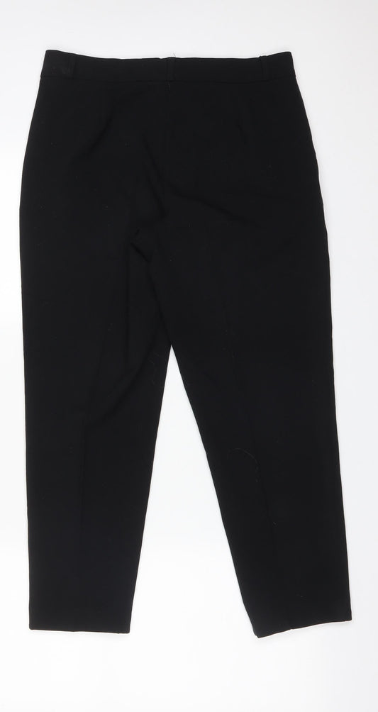 M&S Womens Black Polyester Dress Pants Trousers Size 10 L25 in Regular