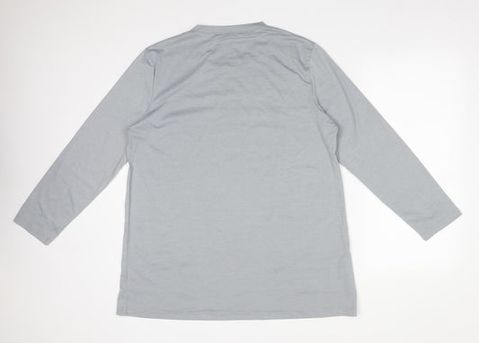 Preworn Womens Grey Polyester Basic T-Shirt Size L Round Neck - FAITH