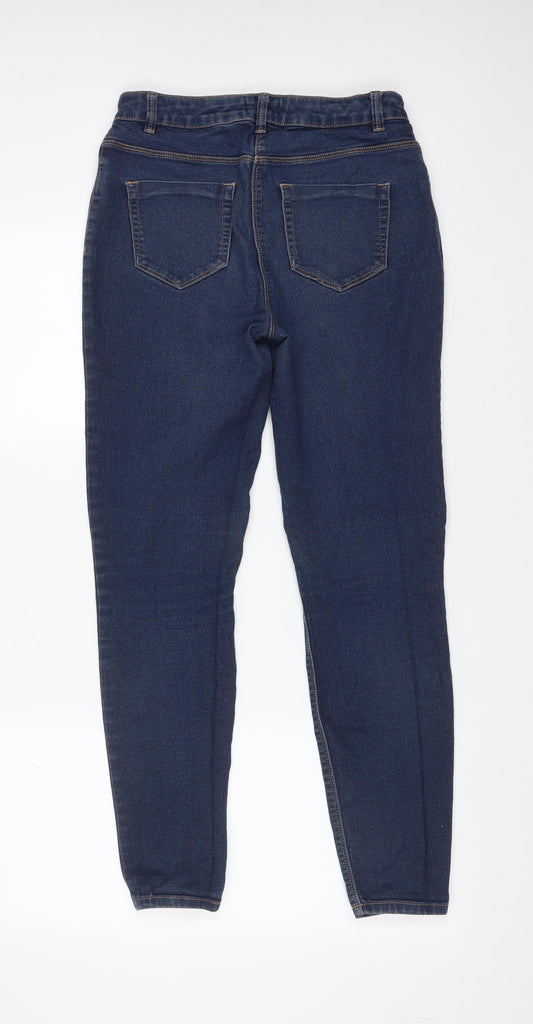 Papaya Womens Blue Cotton Skinny Jeans Size 10 L27 in Regular