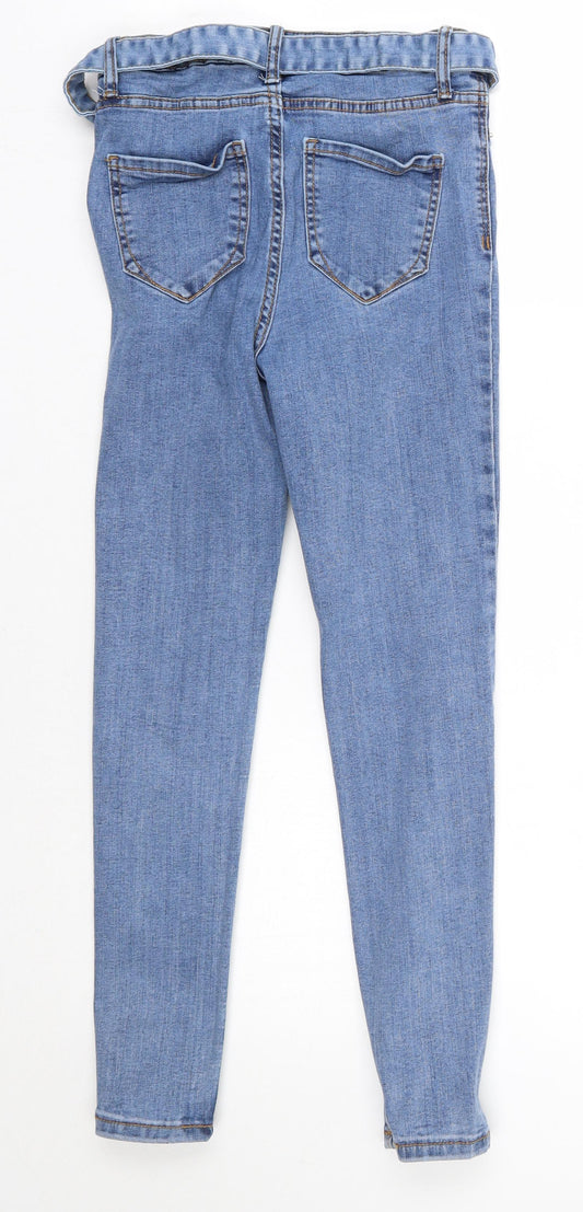 Primark Womens Blue Cotton Skinny Jeans Size 6 L24 in Regular