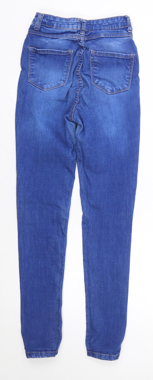 Born Belief Womens Blue Cotton Skinny Jeans Size 6 L27 in Regular