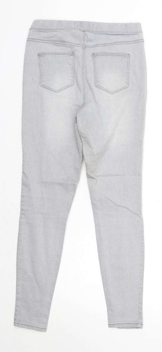 Matalan Womens Grey Cotton Skinny Jeans Size 10 L28 in Regular