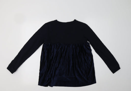 name it Girls Blue Cotton Pullover Sweatshirt Size 11-12 Years
