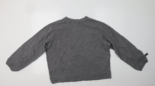 Zara Womens Grey Cotton Pullover Sweatshirt Size M