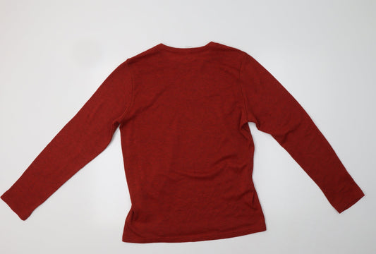 DECATHLON Womens Orange Polyester Pullover Sweatshirt Size L