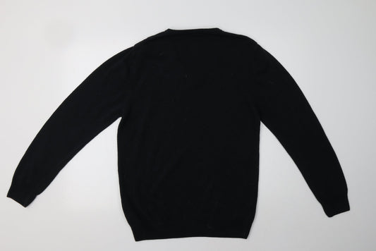 M&S Mens Blue V-Neck Acrylic Pullover Jumper Size L
