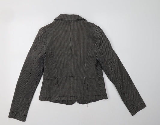 Dorothy Perkins Womens Grey Striped Jacket Blazer Size 12