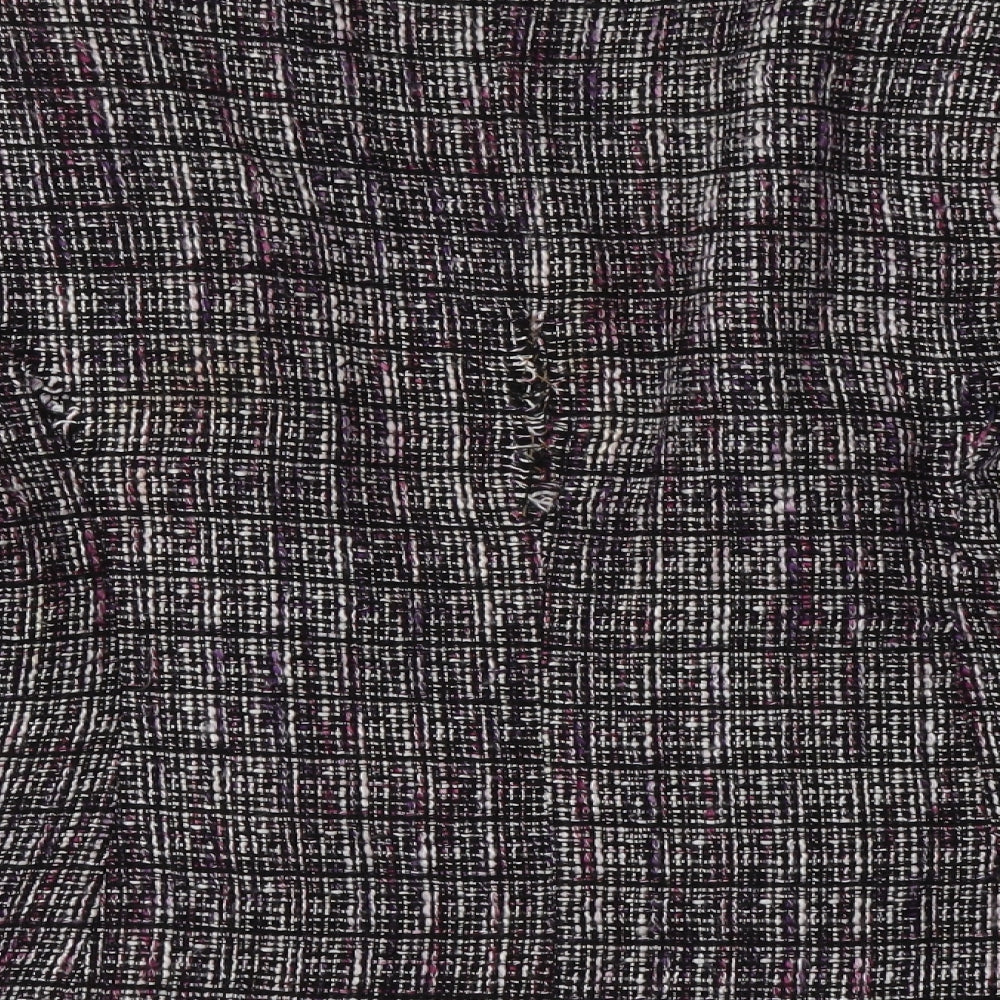M&S Womens Purple Check Jacket Blazer Size 14