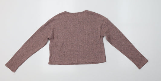 New Look Girls Pink Crew Neck Polyester Pullover Jumper Size 10-11 Years