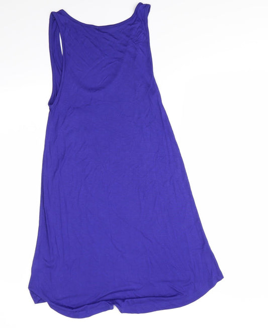 E-vie Womens Purple Viscose A-Line Size 10 Scoop Neck - Slip Tank T-shirt