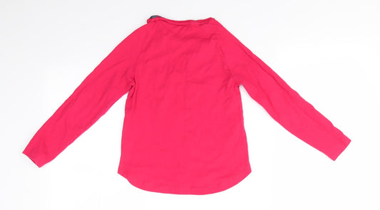 Matalan Girls Red Solid Cotton Pyjama Top Size 7 Years - Snow Sleepy Gold