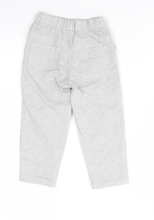 Preworn Boys Grey Herringbone Dress Pants Trousers Size 3 Years Regular - Grey Green