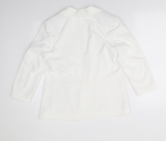 H&M Womens Ivory Jacket Size 14 - Mock Pockets