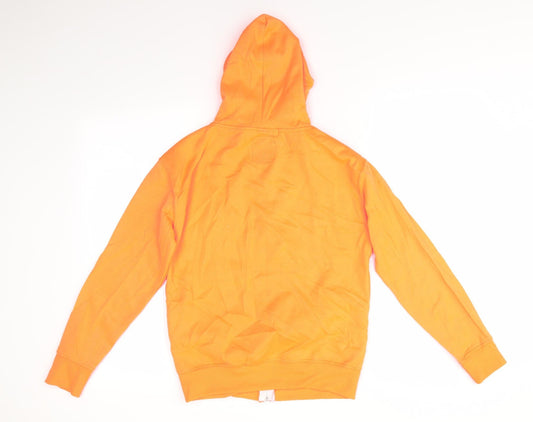 Malaika Girls Orange Cotton Full Zip Hoodie Size 13 Years - Florescent Orange