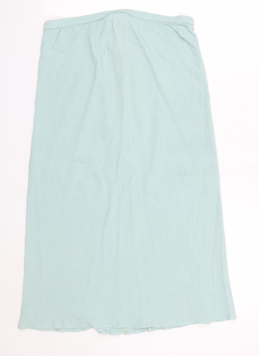 Preworn Womens Blue Viscose A-Line Skirt Size 30 in