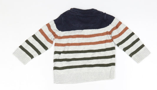 Fred & Flo Baby Multicoloured 100% Cotton Pullover Jumper Size 3-6 Months