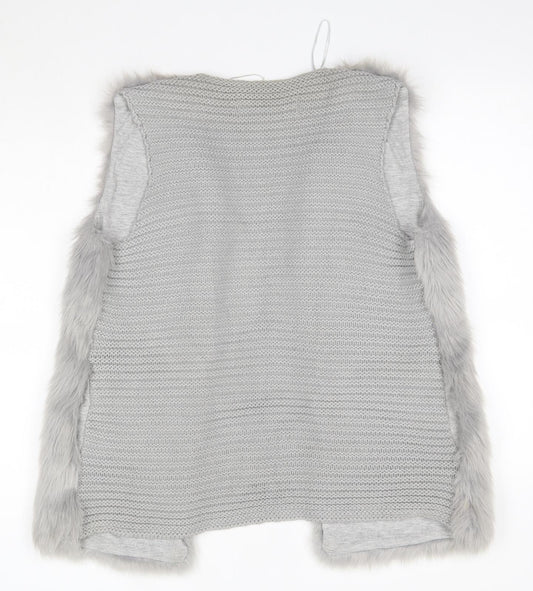 Harvey & Jones Womens Grey V-Neck Acrylic Cardigan Jumper Size 12