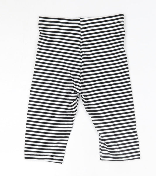 George Girls Black Striped Cotton Jogger Trousers Size 2-3 Years Regular