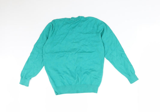 George Girls Green Cotton Pullover Sweatshirt Size 8-9 Years