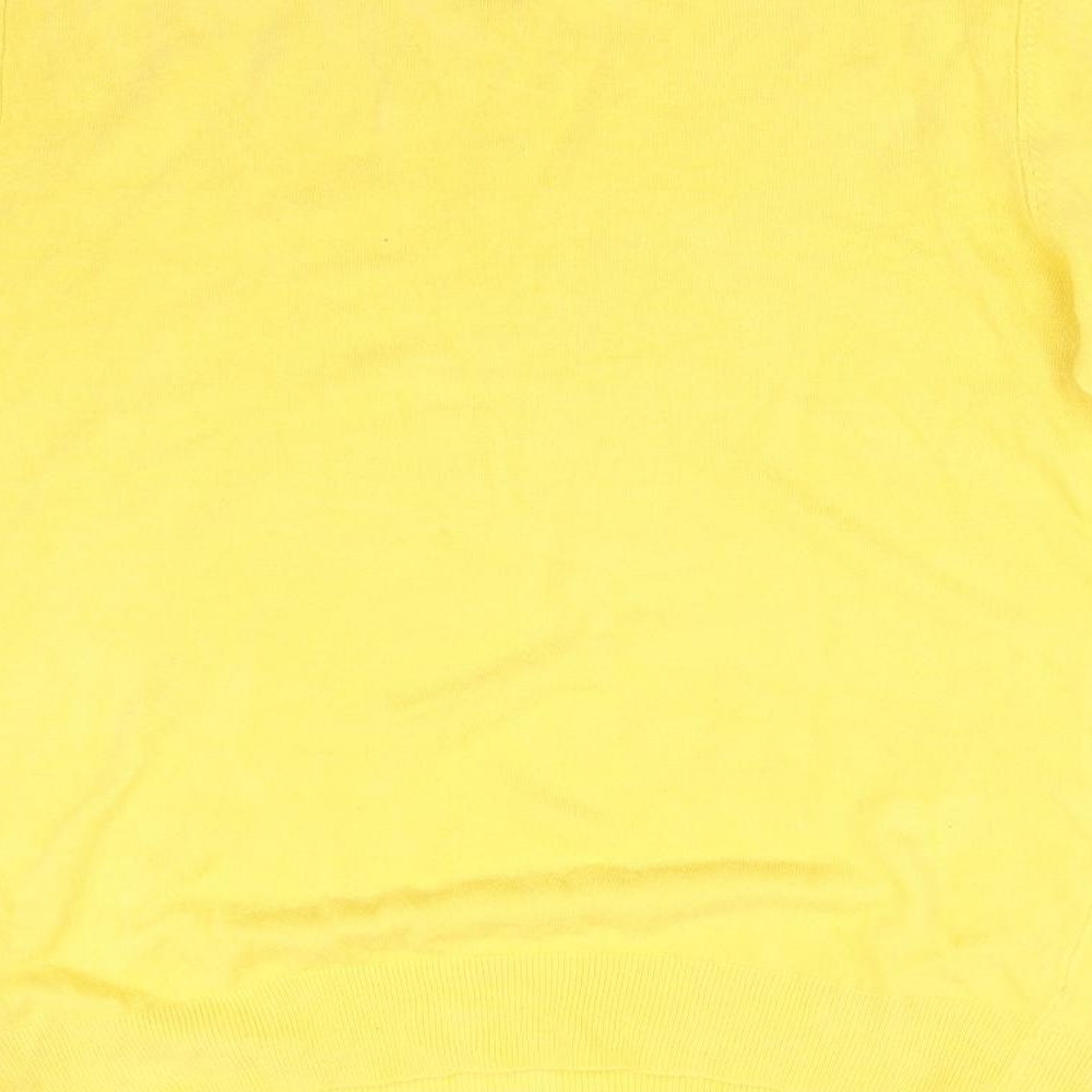 COLLECTION Mens Yellow Acrylic T-Shirt Size L V-Neck