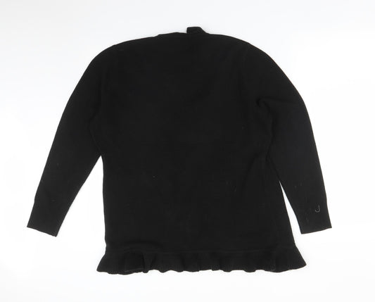 Debenhams Womens Black Acrylic Cardigan Jumper Size 18