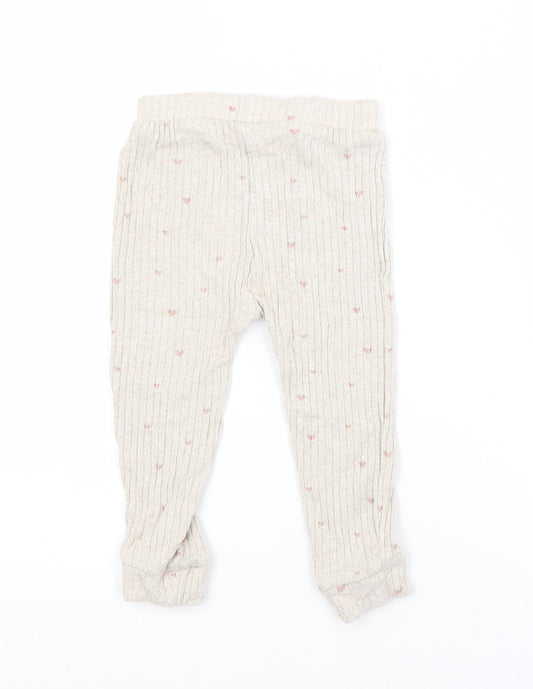 George Girls Beige Sweatpants Trousers Size 12-18 Months