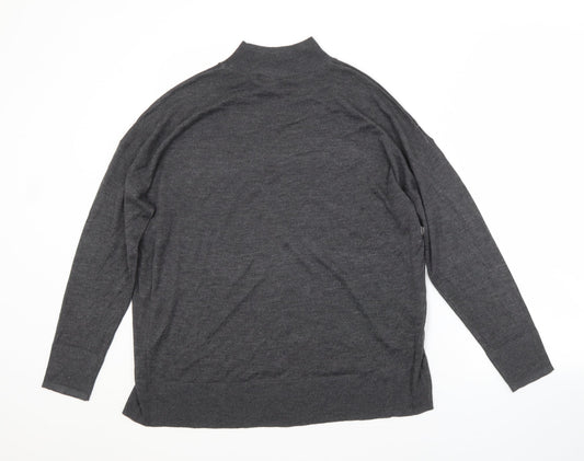 Dorothy Perkins Womens Grey Crew Neck Viscose Pullover Jumper Size 14