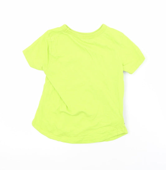 George Boys Green Cotton Basic T-Shirt Size 3-4 Years Crew Neck